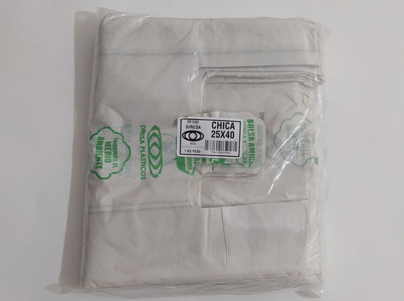 BOLSA CAMISETA CHICA C1 25X40 BIO *DI KG1