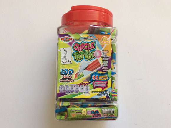 CHICLE TATTOO VITROLERO DELICIAS 100 PIEZAS
