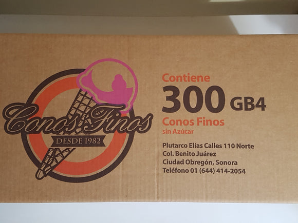 CONO **GB4  S/AZUCAR CAJA/300 PZ