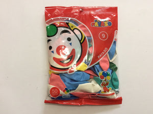 GLOBO 9 PAYASO SURTIDO *FS 50 PIEZAS