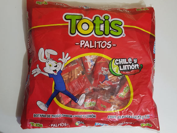 PALITOS C/CHILE TOTIS SOBRE 12 GR/25 PZ