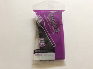 TENEDOR MEDIANO NEGRO INIX 25 PZ